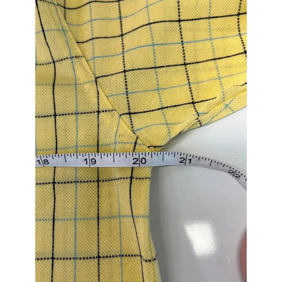 Masters Collections S Mens Yellow/Blue Strips 60's Two-PlyMercerized Polo Shirt - Picture 7 of 11